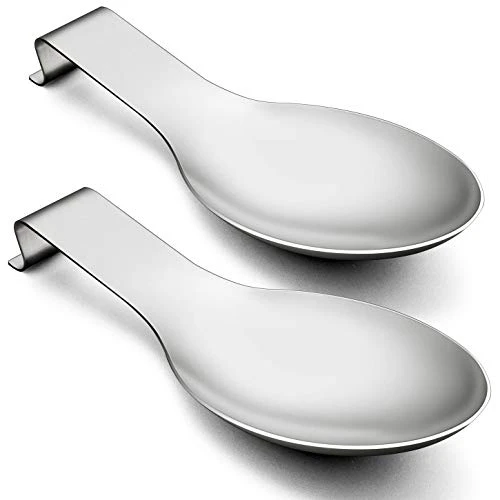 Spoon Rest Set Of 2 For Kitchen Counter Stove Top, Stainless Steel Utensil Rest Ladle Spatula Holder, Heavy Duty, Dishwasher Safe 1 Spoon Rest Set Of 2 For Kitchen Counter Stove Top, Stainless Steel Utensil Rest Ladle Spatula Holder, Heavy Duty, Dishwasher Safe
