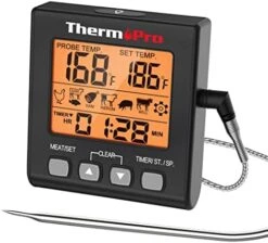 TP16S Digital Meat Thermometer For Cooking And Grilling, BBQ Food Thermometer With Backlight And Kitchen Timer, Grill Temperature Probe Thermometer For Smoker, Barbecue, Oven, Cookware -Peugeot Shop 41Ti6t6UcSL. AC