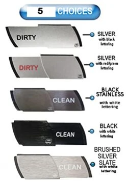Premium Black Stainless Metal Dishwasher Magnet Clean Dirty Sign Indicator | Dish Nanny | With Padded Magnets Or Double Sided Stick Tape (Black Stainless) -Peugeot Shop 41TsTgVygDL