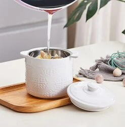 Ceramic Bacon Grease Container With Strainer,Grease Can With Filter,Cooking Oil Filter;Oil Container,1.2L Grease Catcher For Kitchen With Strainer,Frying Oil Storage Can 9 Ceramic Bacon Grease Container With Strainer,Grease Can With Filter,Cooking Oil Filter;Oil Container,1.2L Grease Catcher For Kitchen With Strainer,Frying Oil Storage Can -Peugeot Shop 41TtWFvPpLL