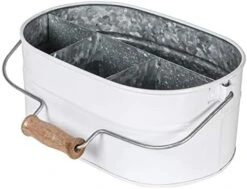 Utensil Caddy,Galvanized Bucket,Galvanized Utensil Holder,Silverware Caddy,Metal Caddy,Outdoor Utensil Caddy,Tin Utensil Holder,Utensil Caddy For Parties,Picnic Caddy,Farmhouse Utensil -White Natural -Peugeot Shop 41TvjiMxy8L. AC