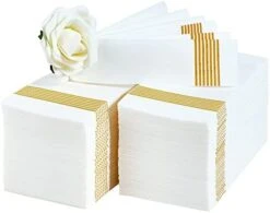 200 Packs Linen-like Guest Towels Disposable, Disposable Dinner Napkins Paper For Kitchen, Disposable Hand Towels For The Bathroom, Wedding Napkins, Party Napkins. (Striped Silver) -Peugeot Shop 41Tzl6EmQIL. AC