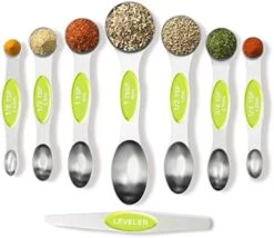 Magnetic Measuring Spoons Set Stainless Steel Sauce Spoons Fits In Spice Jars Set Of 8 Is Oil, Salt, Sauce And Vinegar Measuring Tool (Red) 17 Magnetic Measuring Spoons Set Stainless Steel Sauce Spoons Fits In Spice Jars Set Of 8 Is Oil, Salt, Sauce And Vinegar Measuring Tool (Red) -Peugeot Shop 41U3k8yUI L. AC