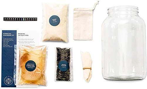 Kombucha Starter Kit - Includes Kombucha SCOBY & Strong Starter Liquid. Make Delicious Kombucha At Home With Our USA Made 1 Gallon Glass Brew Jar, Temp Gauge And Custom Tea Blend 1 Kombucha Starter Kit - Includes Kombucha SCOBY & Strong Starter Liquid. Make Delicious Kombucha At Home With Our USA Made 1 Gallon Glass Brew Jar, Temp Gauge And Custom Tea Blend