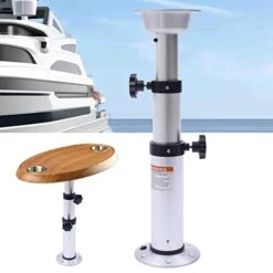 Adjustable Table Pedestal Stand Base For RV Marine Boat Caravan Motorhome, 16.9-29.1 Inch
