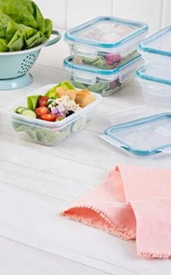 Total Solution 10-Pc Plastic Food Storage Containers Set With Lids, 3-Cup Rectangle Meal Prep Container, Non-Toxic, BPA-Free Lids With 4 Locking Tabs, Microwave, Dishwasher, And Freezer Safe -Peugeot Shop 41UFveT4oNL
