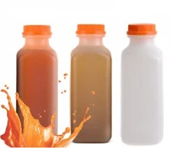 [50 PACK] Empty Plastic Juice Bottles With Tamper Evident Caps 16 OZ - Smoothie Bottles - Ideal For Juices, Milk, Smoothies, Picnic's And Even Meal Prep By EcoQuality Juice Containers
