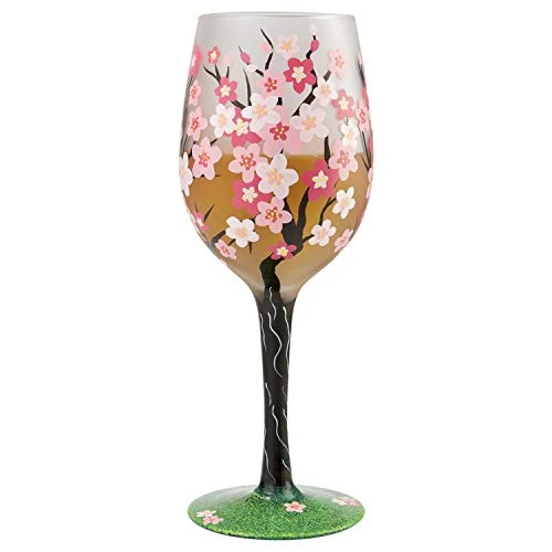Enesco Designs By Lolita Cherry Blossom Artisan Wine Glass, 15 Ounce, Multicolor,6007483 2 Enesco Designs By Lolita Cherry Blossom Artisan Wine Glass, 15 Ounce, Multicolor,6007483 - Image 2