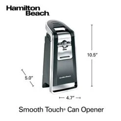 Hamilton Beach (76606ZA) Smooth Touch Electric Automatic Can Opener With Easy Push Down Lever, Opens All Standard-Size And Pop-Top Cans, Extra Tall, Black And Chrome -Peugeot Shop 41UPvR3vppL