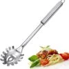 Pasta Fork, Pasta Spoon, Spaghetti Sever, Durable Stainless Steel Pasta Server, Spaghetti Spoon Server, Heat Resistant, 12 Inch