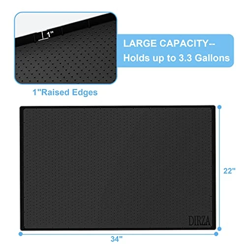 DIRZA Under Sink Mat For Kitchen Waterproof 34" X 22" Flexible Silicone Under Sink Tray For Drips, Leaks, Spills,1" Height Hold Up To 3.3 Gallons Of Water Black 3 DIRZA Under Sink Mat For Kitchen Waterproof 34" X 22" Flexible Silicone Under Sink Tray For Drips, Leaks, Spills,1" Height Hold Up To 3.3 Gallons Of Water Black - Image 3