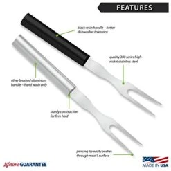 Ada Cutlery Carving Fork Stainless Steel Tine Steel Resin Made In USA, 9-1/2 Inches, Black Handle -Peugeot Shop 41UXeh8UdyL