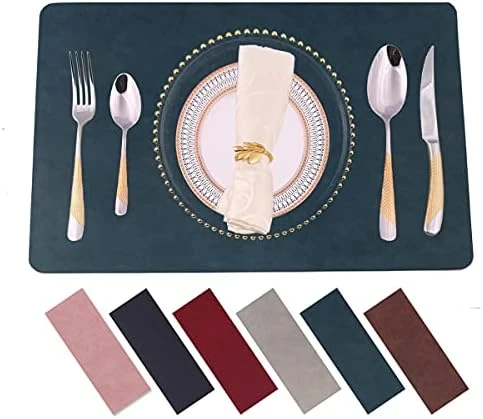 Placemats,Placemats For Dining Table Set Of 6,11.8" X 17"Eco-Friendly Faux Leather Place Mats,Washable Table Mats,Heat-Resistant For Dining Table Decor (Grey, 6) 11 Placemats,Placemats For Dining Table Set Of 6,11.8" X 17"Eco-Friendly Faux Leather Place Mats,Washable Table Mats,Heat-Resistant For Dining Table Decor (Grey, 6) - Image 11