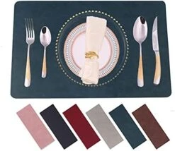 Placemats,Placemats For Dining Table Set Of 6,11.8" X 17"Eco-Friendly Faux Leather Place Mats,Washable Table Mats,Heat-Resistant For Dining Table Decor (Grey, 6) 23 Placemats,Placemats For Dining Table Set Of 6,11.8" X 17"Eco-Friendly Faux Leather Place Mats,Washable Table Mats,Heat-Resistant For Dining Table Decor (Grey, 6) -Peugeot Shop 41UacoJZX1L. AC