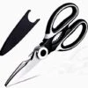 Kitchen Scissors Heavy Duty Sharp Herb Scissors, Multipurpose Cooking Scissors, Utility Stainless Steel Scissor, Kitchen Shears For Chicken Poultry Fish Meat Vegetables Herbs BBQ Nuts (Black & White)