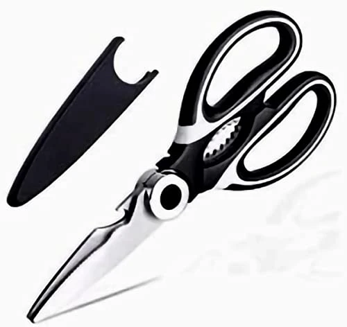 Kitchen Scissors Heavy Duty Sharp Herb Scissors, Multipurpose Cooking Scissors, Utility Stainless Steel Scissor, Kitchen Shears For Chicken Poultry Fish Meat Vegetables Herbs BBQ Nuts (Black & White) 1 Kitchen Scissors Heavy Duty Sharp Herb Scissors, Multipurpose Cooking Scissors, Utility Stainless Steel Scissor, Kitchen Shears For Chicken Poultry Fish Meat Vegetables Herbs BBQ Nuts (Black & White)