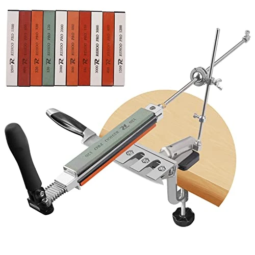 Upgraded Professional Knife Sharpener With 10 Whetstones, 360° Rotation Flip Design Fixed-Angle Stainless Steel Kitchen Chef Knife Sharpening Kit Abrasive Holding System Tools 1 Upgraded Professional Knife Sharpener With 10 Whetstones, 360° Rotation Flip Design Fixed-Angle Stainless Steel Kitchen Chef Knife Sharpening Kit Abrasive Holding System Tools