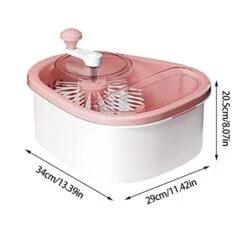 Salad Cleaning Device, 720 Degree Scrubbing Spinner Colander, Vegetable Rotating Drain Basket, Large Fruits Washing Spinner With Bowl Lid And Self-draining System For Home