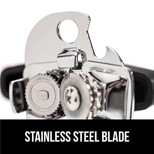 Heavy Duty Stainless Steel Smooth Edge Manual Hand Held Can Opener With Soft Touch Handle, Rust Proof Oversized Handheld Easy Turn Knob, Best Large Lid Openers For Kitchen, Black 3 Heavy Duty Stainless Steel Smooth Edge Manual Hand Held Can Opener With Soft Touch Handle, Rust Proof Oversized Handheld Easy Turn Knob, Best Large Lid Openers For Kitchen, Black - Image 3