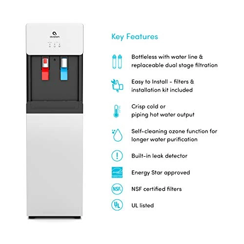 A7BOTTLELESS Self Cleaning Touchless Bottleless Cooler Dispenser-Hot & Cold Water Child Safety Lock, UL/Energy Star, White 2 A7BOTTLELESS Self Cleaning Touchless Bottleless Cooler Dispenser-Hot & Cold Water Child Safety Lock, UL/Energy Star, White - Image 2