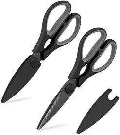Set Of 2 Kitchen Scissors- Stainless Steel Kitchen Shears, Cooking Scissors For Cutting Meat, Chicken, Herbs And Produce With Blade Cover And Soft Grip Handles - Pink -Peugeot Shop 41UvKzpSsfL. AC