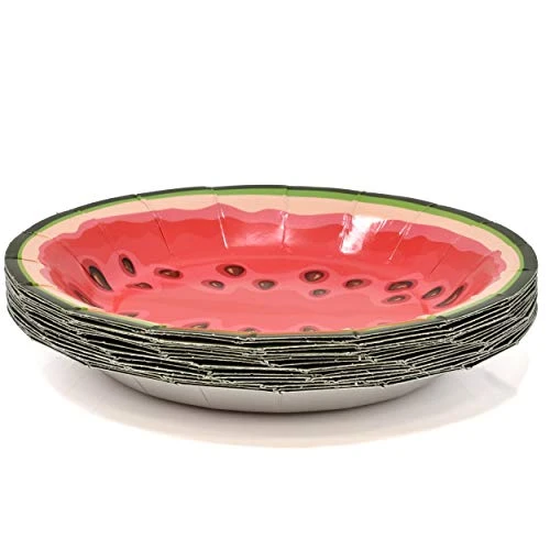 Watermelon Party Supplies Tableware Set 24 9" Plates 24 7" Plate 24 9 Oz. Cups 50 Lunch Napkins Pink Green Melon Fruit Slice Disposable Paper Goods For Summer Picnic Baby Shower & Birthday Party Decor 2 Watermelon Party Supplies Tableware Set 24 9" Plates 24 7" Plate 24 9 Oz. Cups 50 Lunch Napkins Pink Green Melon Fruit Slice Disposable Paper Goods For Summer Picnic Baby Shower & Birthday Party Decor - Image 2