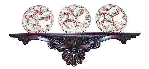 Hickory Manor House Scroll Shell Plate Holder, Napoleon 1 Hickory Manor House Scroll Shell Plate Holder, Napoleon