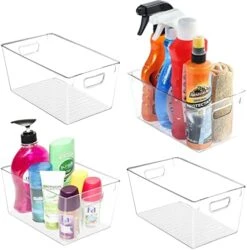 Pantry Organization And Storage Bins - Set Of 4 Large Pantry Organizer Bins - Clear Organizing Bins Or Clear Storage Bins For Organization - Fridge Organizer With Built In Handles -Peugeot Shop 41V ANp7ZQL. AC