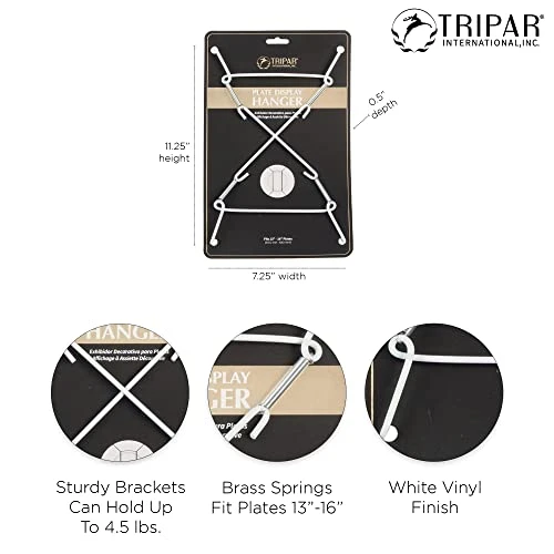 13-16-Inch White Plate Wire Wall Super Plate Hanger 2 13-16-Inch White Plate Wire Wall Super Plate Hanger - Image 2