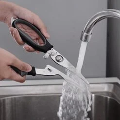 Poultry Shears Heavy Duty Professional Kitchen Scissors Stainless Steel, Easily Snipping Through Skin And Crunching Bones, Locking Hinge To Take Apart Easy To Clean Dishwasher Safe (Black Gray) -Peugeot Shop 41V8zXDROmL