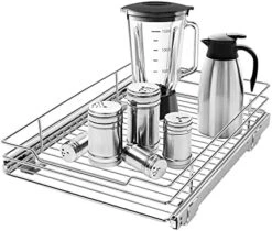 AHNR Pull Out Cabinet Organizer, 2-Tier Under Sink Slide Out Kitchen Cabinet Storage Shelves With Sliding Storage Drawer For Cabinet - 12.6W X 16.5D X 13H, Request At Least 13" Cabinet Opening -Peugeot Shop 41VBNGGMXgS. AC