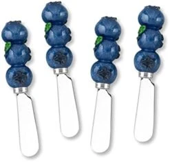 Cheese And Butter Spreader Knives 4-Piece Hand Painted Resin Handle With Stainless Steel Blade Multipurpose Cheese Spreader Set (Blueberry) 20 Cheese And Butter Spreader Knives 4-Piece Hand Painted Resin Handle With Stainless Steel Blade Multipurpose Cheese Spreader Set (Blueberry) -Peugeot Shop 41VC1ej cAL. AC