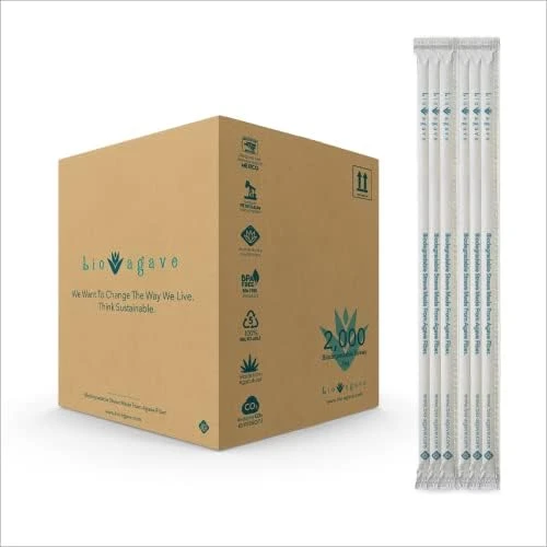 Io Agave - 150 Pack Biodegradable 8 1/4" Standard Straws Made From Agave Fibers | Drinking Straws 10 Io Agave - 150 Pack Biodegradable 8 1/4" Standard Straws Made From Agave Fibers | Drinking Straws - Image 10