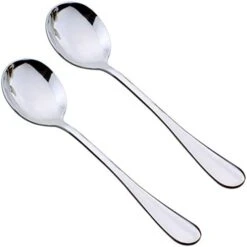 2-Pack Soup Slotted Serving Spoon 7.7-inch Stainless Steel Colander Spoon For Buffet, Dinner, Restaurants, Kichen (Slotted Spoon) -Peugeot Shop 41VSF2q12sL. AC