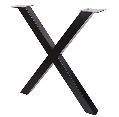 28" Dining Table Legs, X-Shaped Steel Table Legs, Office Table Legs,Computer Desk Legs,Industrial Kitchen Table Legs,Set Of 2,Black 2 28" Dining Table Legs, X-Shaped Steel Table Legs, Office Table Legs,Computer Desk Legs,Industrial Kitchen Table Legs,Set Of 2,Black - Image 2