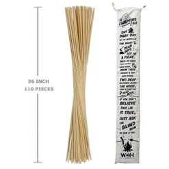 The Ultimate Marshmallow Roasting Sticks Premium Bamboo Extra Long 36 Inches 5MM Thick Heavy Duty Wooden Skewers Perfect For Smores Hot Dogs Kebab Campfire Fire Pit Camping Cooking 110 Pieces Safe
