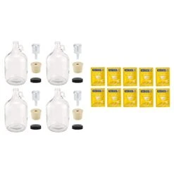 1 Gallon Glass Fermenting Jug With Handle, 6.5 Rubber Stopper, 2-Piece Airlock, Black Plastic Lid - Set Of 4 11 1 Gallon Glass Fermenting Jug With Handle, 6.5 Rubber Stopper, 2-Piece Airlock, Black Plastic Lid - Set Of 4 -Peugeot Shop 41VhoCQjB2L