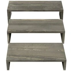MyGift Rustic Wooden Display Stands, Set Of 3 - Vintage Gray Solid Wood Nesting Retail Riser Stands For Desserts, Collectibles And Figurines 7 MyGift Rustic Wooden Display Stands, Set Of 3 - Vintage Gray Solid Wood Nesting Retail Riser Stands For Desserts, Collectibles And Figurines -Peugeot Shop 41ViO20z1ZL