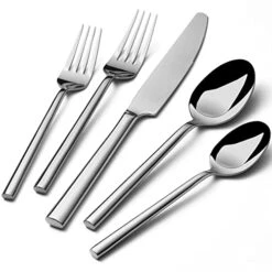 Potter 20-Piece Forged Silverware Set Stainless Steel Flatware Set Cutlery Set,Service For 4,Mirror Finish,Dishwasher Safe