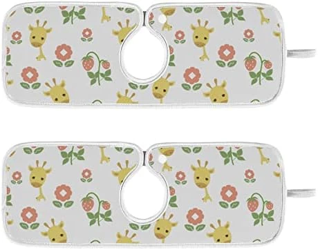 Kcldeci 2 Pack Faucet Mat Splash Guard For Kitchen Sink,Cute Giraffe Pattern 30x5 Inch Faucet Handle Drip Catcher Tray Absorbent Mat Fast Dry Mat For Kitchen, Bathroom 8 Kcldeci 2 Pack Faucet Mat Splash Guard For Kitchen Sink,Cute Giraffe Pattern 30x5 Inch Faucet Handle Drip Catcher Tray Absorbent Mat Fast Dry Mat For Kitchen, Bathroom - Image 8