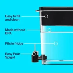 Brita XL Water Filter Dispenser For Tap And Drinking Water With 1 Standard Filter, Lasts 2 Months 27-Cup Capacity, BPA Free, Black