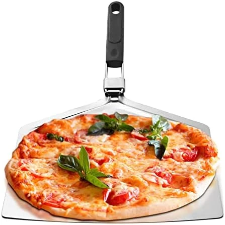 Extra Large Pizza Peel 16 Inch With Free Pizza Cutter Wheel - Stainless Steel Pizza Spatula Paddle With Folding Handle For Easy Storage - Premium Pizza Turning Peel Shovel Pizza Stone Metal Turner 4 Extra Large Pizza Peel 16 Inch With Free Pizza Cutter Wheel - Stainless Steel Pizza Spatula Paddle With Folding Handle For Easy Storage - Premium Pizza Turning Peel Shovel Pizza Stone Metal Turner - Image 4