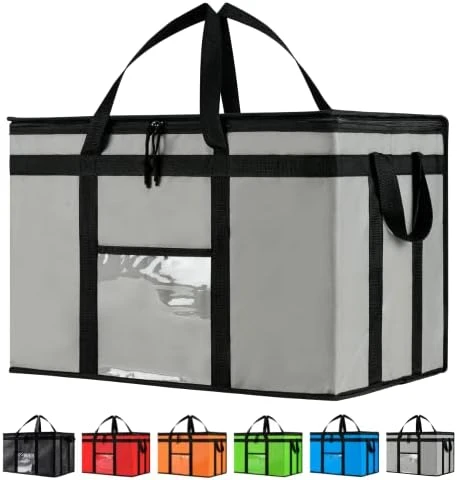 Home 3XL Insulated Bag For Food Delivery & Grocery Shopping With Zippered Top, Black (1 Pack) 14 Home 3XL Insulated Bag For Food Delivery & Grocery Shopping With Zippered Top, Black (1 Pack) - Image 14