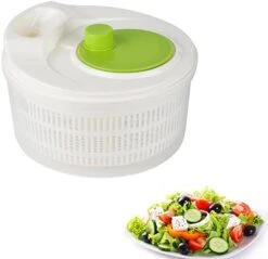 Salad Spinner Lettuce Spinner For Home Kitchen Washing And Draining Basket Large Capacity Essential Kitchen Gadgets For The Home (Green, 3L) -Peugeot Shop 41W0WSg4paL. AC