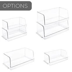 Ckable Household Bin - Set Of 2 - 4.75 X 9.5 Inch - Open Front - BPA Free Plastic Resin - Food, Fridge, Freezer, Cabinet, Food, Pantry, Storage - Kitchen Organizer - Clear -Peugeot Shop 41W5uaAL6cS