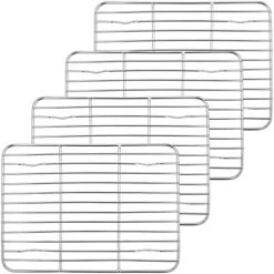 Ooling Rack Set For Baking Cooking Roasting Oven Use, 4-Piece Stainless Steel Grill Racks, Fit Various Size Cookie Sheets - Oven & Dishwasher Safe -Peugeot Shop 41W8zNeVAGS. AC