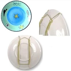 Plate Hanger 7.99" U Type Stainless Steel Plate Hangers Invisible Wall Hooks For Walls Compatible Decorative Plates Hooks Dish Display Holder Golden 8PCS -Peugeot Shop 41W9x3shr2L