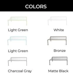 Smart Design Cabinet Storage Shelf Rack - Set Of 6 - Large - 8.5 X 16 Inch - Steel Metal Wire - Rust Resistant Coating - Dish, Counter And Pantry Organization - Kitchen - White -Peugeot Shop 41WB15WcM9L