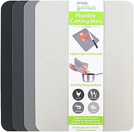 Plastic Cutting Boards For Kitchen - Color Coded Chopping Board Set - Flexible Cutting Mats For Meat & Vegetables - Dishwasher Safe, Non-Slip, BPA Free (8-Pack Multicolor, Mixed Size) 8 Plastic Cutting Boards For Kitchen - Color Coded Chopping Board Set - Flexible Cutting Mats For Meat & Vegetables - Dishwasher Safe, Non-Slip, BPA Free (8-Pack Multicolor, Mixed Size) - Image 8