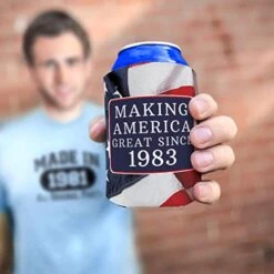 40th Birthday Making America Great Since 1983 40th Birthday Gag Gifts For Birthday Party 2 Pack Can Coolie Drink Coolers Coolies USA Flag 17 40th Birthday Making America Great Since 1983 40th Birthday Gag Gifts For Birthday Party 2 Pack Can Coolie Drink Coolers Coolies USA Flag -Peugeot Shop 41WHab3tXCL